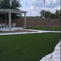 Fake Grass Volente Texas Landscape Back Yard