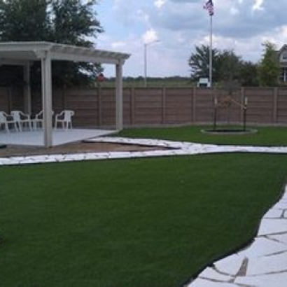 Fake Grass Volente Texas Landscape Back Yard