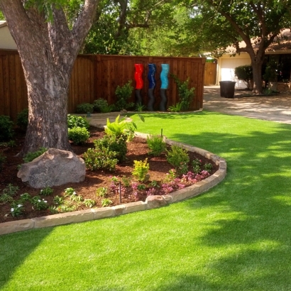 Fake Turf Marble Falls Texas Landscape Back Yard