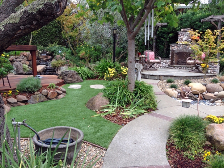 Fake Grass Cross Mountain Texas Landscape Back Yard